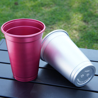 Tasses en aluminium en gros 500 ml à paroi simple empilables, tasses à bière en aluminium, tasses à bière à changement de couleur à froid, tasses à sublimation