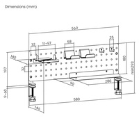 Organiseur de bureau à fixation par pince GMPB-05-02 avec étagère et kits de rangement, panneau perforé pour jeux, gestion de l'organisation du bureau
