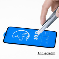 Heybingo Protection d'écran en verre trempé anti-rayures 10D pour téléphone portable iPhone Film protecteur de protection d'écran