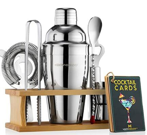 Wuyi Camol Fabrik 8-teiliges Edelstahl-Barwerkzeug-Set Stilvoller Bambusständer Cocktail-Rührer Martini-Shaker für Hochzeits-Barausstattung - Product Image 1