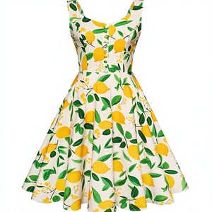 Robe d'été vintage sans manches coupe trapèze <span class=keywords><strong>Belle</strong></span> Poque années 1950 pour femme, lavable, pour soirées et cocktails, en polyester et élasthanne - Product Image 1