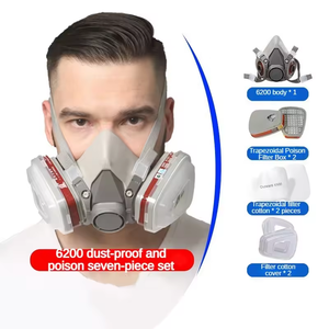<span class=keywords><strong>Masque</strong></span> à gaz demi-visage d'usine Respirateur chimique Silicone Silicone Seal Masques à gaz pour pesticides - Product Image 4