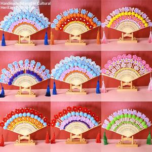 Abanico Plegable Hecho a Mano, No Tradicional, con Materiales de Bricolaje, Cultura Tradicional, Bambú, Estilo Antiguo, Maquillaje Facial de la Ópera de Pekín, 15-35 cm - Product Image 3