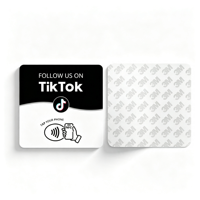Carte NFC en acrylique pour avis TikTok, carte NFC NTAG213 120x120mm passive réinscriptible, appuyez pour laisser un avis sur le magasin du commerçant