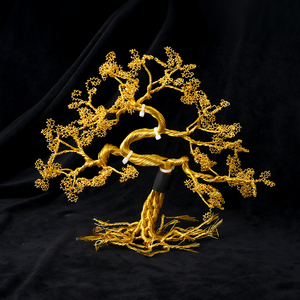 Hand Made Natural Healing DIY Folk Crafts Golden Plated Copper Wrapped Money <b>Tree</b> for Fengshui - Product Image 6
