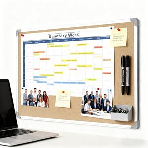 Tablero <span class=keywords><strong>de</strong></span> Mensajes <span class=keywords><strong>de</strong></span> Corcho Natural con Marco <span class=keywords><strong>de</strong></span> Aluminio para Dormitorio y Cocina, MOQ Bajo, Listo para Exportar - Product Image 2