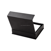 Boîte cadeau magnétique noire de luxe personnalisée Kexin avec insert en carton blanc pour collier, bague, bracelet, emballage rigide
