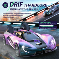 Voiture RC de drift 20KM/H avec rotation acrobatique à 360°, modèle 1:24, 4 roues motrices, télécommande 2.4GHz, véhicule de course télécommandé avec lumières et musique pour enfants