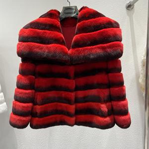 Abrigos de piel de conejo Rex para mujer de invierno personalizados ropa femenina chaqueta de piel auténtica - Product Image 1