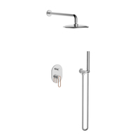 Mélangeurs de douche encastrés en laiton de luxe dans le mur Robinets de douche à cartouche d'eau chaude et froide Ensemble de douche