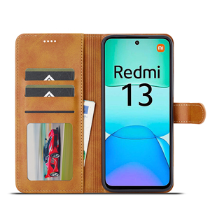 Étui portefeuille magnétique en cuir PU tendance pour Xiaomi Redmi 13 4G <span class=keywords><strong>Poco</strong></span> M6 4G/Note 13R 5G – Housse de protection avec compartiments pour cartes - Product Image 4