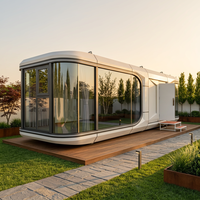 Maison capsule préfabriquée mobile prête à être expédiée avec structure étanche, écologique, durable, portable, avec salle de bain et cuisine