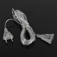 Câble d'extension transparent Tsinye avec prise EU 3M 5M pour guirlande lumineuse LED, idéal pour les fêtes et la décoration de mariage