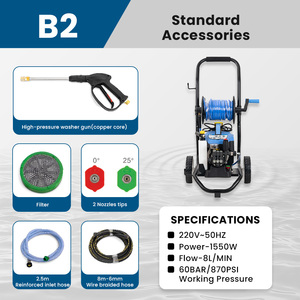 BOGAO Idropulitrice ad Alta Pressione 120 Bar, Piccola Macchina per Lavaggio Auto a Getto d'Acqua - Product Image 2