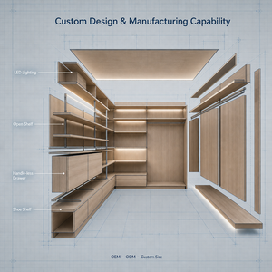 Armoire <span class=keywords><strong>de</strong></span> chambre à coucher moderne en bois avec tiroirs et miroir, armoire <span class=keywords><strong>de</strong></span> rangement à 4 portes, meubles <span class=keywords><strong>de</strong></span> chambre à coucher pour la maison et l'hôtel - Product Image 3