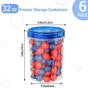 Plastic Freezer <b>Containers</b> for <b>Food</b> <b>Storage</b> Twist Top <b>Food</b> Soup <b>Storage</b> <b>Containers</b> with Lids <b>Stackable</b> Reusable Leakproof - Product Image 5