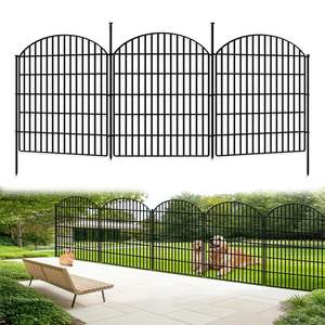 Valla decorativa de 15 paneles para jardín, VALLA DE Metal sin cavar, valla para perros para patio al aire libre, estacas para suelo de animales a prueba de herrumbre, barrera de borde de Panel - Product Image 1