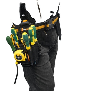 TOOL STACK Ceinture à outils professionnelle en cuir pour charpentiers avec 12 poches, adaptée aux électriciens - Product Image 1