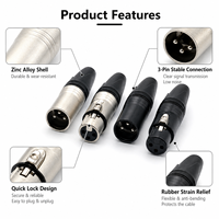 Connecteur audio professionnel XLR 3 broches mâle-femelle, connecteur de microphone équilibré pour systèmes de sonorisation, amplificateurs et mixeurs