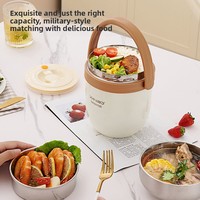 Aifeisi Boîte à lunch portable multicouche isolée pour la maison en acier inoxydable 304, écologique, étanche, à trois niveaux, de 1 à 3 litres.