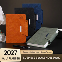 Agenda 2027 A5 en cuir, cousu, imprimé, carnet de notes, journal quotidien, calendrier annuel