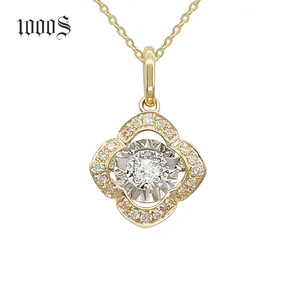 Collier en or pur 18K, pour femmes, bijoux fins, en diamant naturel, fête de mariage,