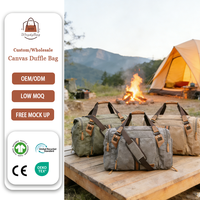 Sacs de voyage en toile et cuir imperméables robustes personnalisés, grande capacité avec poches intérieures, compartiment à chaussures, sac de voyage