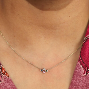 Collar de Lujo con Racimo de Piedras Preciosas en Oro Sólido de 18K para Mujer, Joyería Fina con Piedras Preciosas Naturales Coloridas - Product Image 2