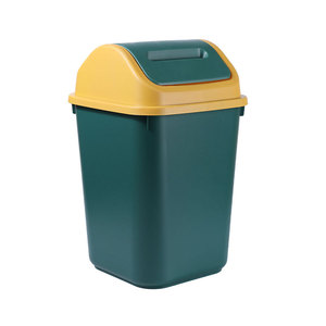 Cubo de basura con tapa abatible de 12L/15L, de plástico, rectangular, para uso en interiores, para sala de estar, baño y cocina. - Product Image 2