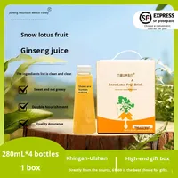 Boisson concentrée Yacon Ginseng Gingembre Faible en gras 40 Brix, Jus de fruits et légumes mélangés 280ml, 4 bouteilles, Prêt à boire, à base de plantes