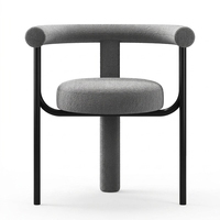 Chaise de salle à manger en métal de style nordique, design de luxe léger, modèle GY-68 conçu par des designers; Chaise de lecture rembourrée de qualité hôtelière