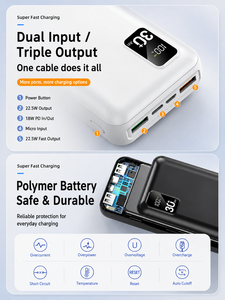 <span class=keywords><strong>Batería</strong></span> <span class=keywords><strong>Externa</strong></span> Portátil HYTO de 30000 mAh, 22.5 W SCP, 18 W PD, Carga Rápida Bidireccional, Triple Salida, con Pantalla LED Digital - Product Image 4