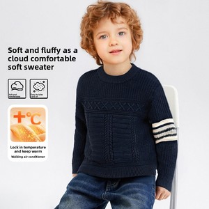 <span class=keywords><strong>Pull</strong></span> à col rond pour garçons - Doux et facile d'entretien, mélange polyester/acrylique/nylon, tricot pour enfants pour l'automne - Product Image 2