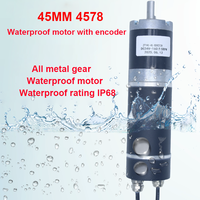 Moteur encodeur à aimant permanent DC étanche IP68 45mm 45-4578, réducteur à engrenages anti-poussière et anti-corrosion 10-2150 tr/min