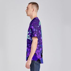 Jersey de béisbol personalizado 2025, diseño de grafiti de neón salpicado con número de nombre cosido/impreso, camisetas de uniforme de ventilador para hombres/mujeres - Product Image 1