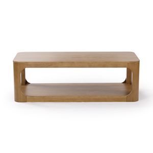 Wooden 54 Inch Modern Coffee <strong>Table</strong> with Shelf,Contemporary Center <strong>Table</strong> with Storage Space,Rectangle Tea <strong>Table</strong> with Storage - Product Image 3