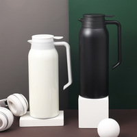 Termo de Acero Inoxidable de 1.5L, Doble Pared Aislada, para Café y Agua, Mantiene Bebidas Calientes o Frías, Blanco y Negro, 1.5L