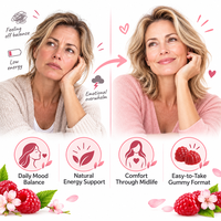 Gummies pour femmes d'âge mûr à marque privée OEM, saveur framboise, à base de plantes, supplément nutritionnel quotidien, formule personnalisée en usine