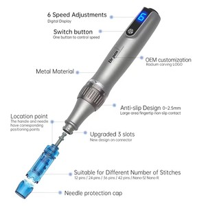 ปากกากลิ้งไมโครนีดเดิลไร้สาย Dr.Pen Ultima M8S รุ่นมืออาชีพ เทคโนโลยีนาโน <span class=keywords><strong>1</strong></span>.5 มม. กระตุ้นการงอกของเส้นผม ลดเลือนริ้วรอย สำหรับใช้ในสหรัฐอเมริกาและยุโรป - Product Image 2