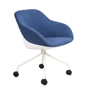 2022 Italian Design Linen Fabric Lounge Single Waiting Swivel Chair For Office Room