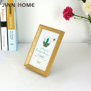 Jinnhome Cadre photo personnalisé 4x6 5x7 en bois massif naturel Cadre photo en verre haute définition pour table ou tenture murale - Product Image 6