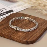 Pulsera de tenis vintage francesa de plata de ley 925 con circonitas multicolor chapadas en rodio y oro de 14K (opcional), joyería fina, regalo