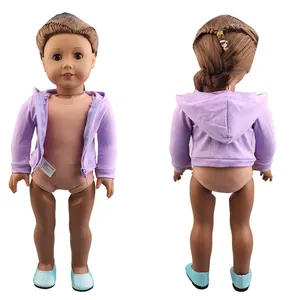 Vêtements de poupée de 18 pouces vêtements de poupée fille vêtements pour poupées de 46cm manteau à capuche violet