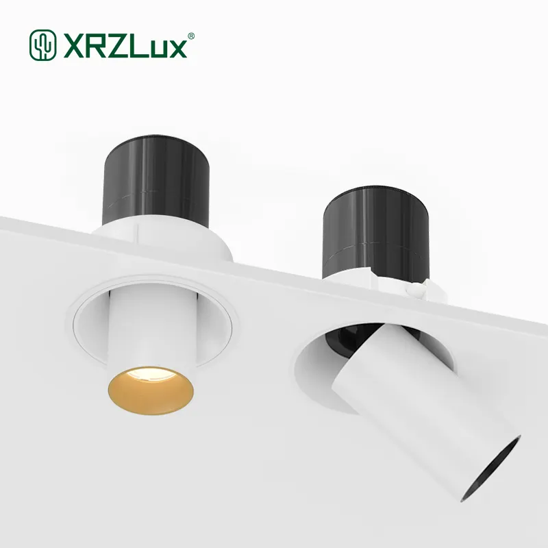 XRZLux 10W Retractable Ceiling Recessed COB Led Downlight Aluminum Anti Glare Led Spotlights Adjustable Recessed Lighting