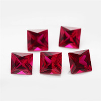 Rubis CZ de qualité 5A, taille carrée brillante, pierres précieuses CZ, pierres précieuses CZ de 4 mm à 6 mm, pierres de zircone cubique en vrac, pierre de zircone de qualité brillante, 2024