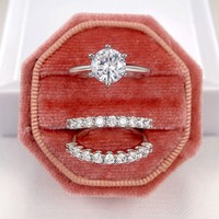 Offre Spéciale – Ensemble de Bagues de Luxe pour Couples, Micro-Pavé de Zircon Cubique, Empilables, pour Femme – Accessoires de Mode