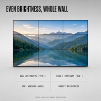 Écran de mur vidéo LCD à cadre ultra-fin de 46 pouces, 0,88 mm, 500 nits, 1920x1080, pour salle de contrôle et surveillance