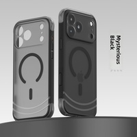 Coque magnétique mate AI Button antichoc avec airbag et finition givrée pour iPhone 17 18 Pro Max, protection de l'objectif de précision, anti-traces de doigts