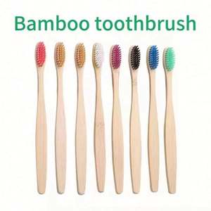 Juego de Cepillos de Dientes de Bambú Ecológicos 2024 al por Mayor con Cepillo de Limpieza de Plástico y Embalaje Kraft - Product Image 4