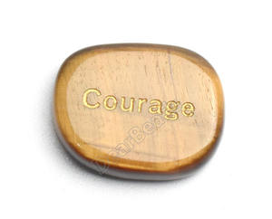 Pierres de mots inspirantes gravées, cristaux de guérison en galets plats, pierres précieuses de poche de Courage pour mots positifs - Product Image 5